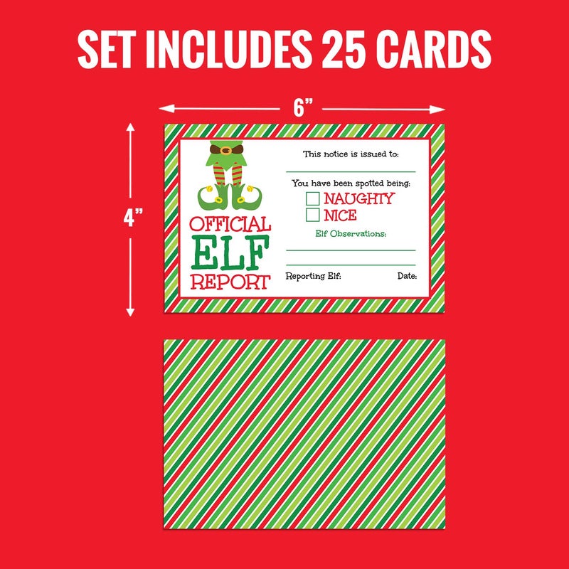 Pink Pixie Studio 25 Official Elf Reports- 4 x 6 Elves Notice Naughty or Nice Behavior to Accompany Your Holiday Christmas Elf- North Pole Santa Surveillance Xmas Note Cards - Image 2